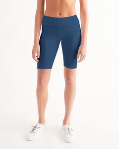 DARK BLUE Women's Mid-Rise Bike Shorts