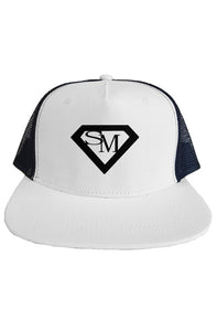 SMF White trucker mesh hat