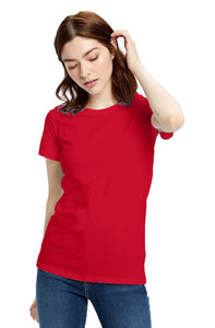 Red Feminine Short Sleeve Crew T-Shirt