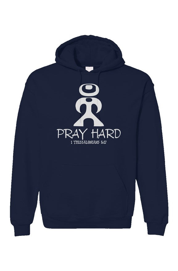 Pray Hard Navy Hoodie