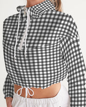 Load image into Gallery viewer, Gingham Print Women&#39;s Cropped Windbreaker