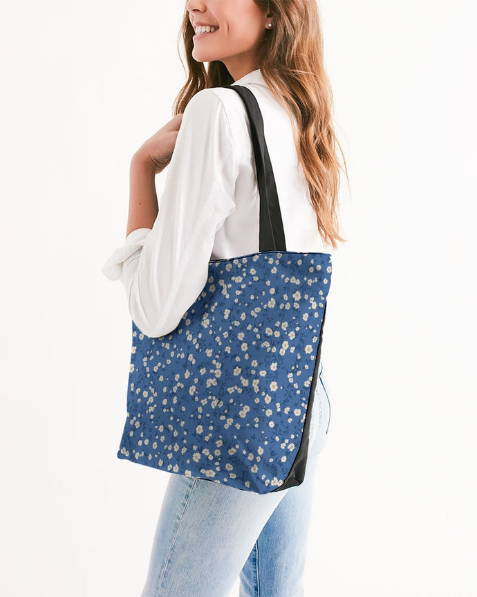 Blue Liberty Floral Canvas Zip Tote