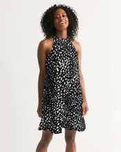 Load image into Gallery viewer, SMF Cheetah Black Feminine Halter Dress