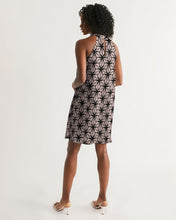 Load image into Gallery viewer, SMF Pink Leaf Geo Feminine Halter Dress