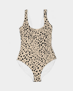 SMF Cheetah Cream Feminine One-Piece Swimsuit