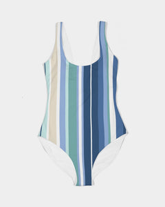 Beach Stripe Feminine One-Piece Swimsuit