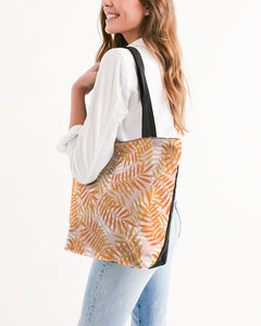 Layered Palms Canvas Zip Tote