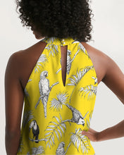 Load image into Gallery viewer, SMF Tropical Birds Feminine Halter Dress