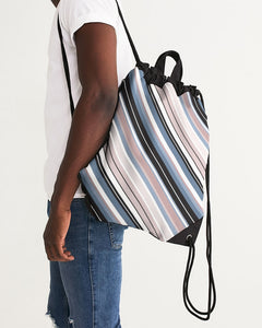 Soft Beach Stripe Canvas Drawstring Bag