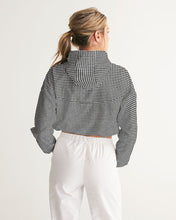 Load image into Gallery viewer, Small Houndstooth Women&#39;s Cropped Windbreaker
