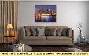 Gallery Wrapped Canvas, City Skyline Of Tampa Florida At Sunset