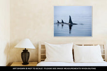 Load image into Gallery viewer, Gallery Wrapped Canvas, Three Killer Whales With Huge Dorsal Fins At Vancouver Island