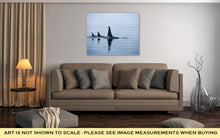 Load image into Gallery viewer, Gallery Wrapped Canvas, Three Killer Whales With Huge Dorsal Fins At Vancouver Island