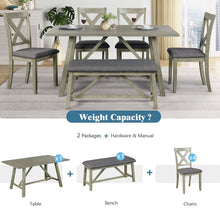 Load image into Gallery viewer, Jio 6pc Rustic Dining Table Set And Bench